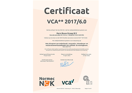 VCA** Certificaat